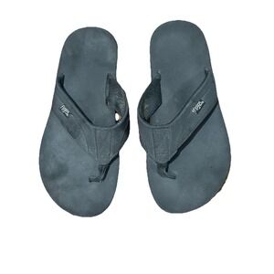 Flojos Flip Flop Sandals Black Ryan Thong Mens Memory Foam‎ Size 12